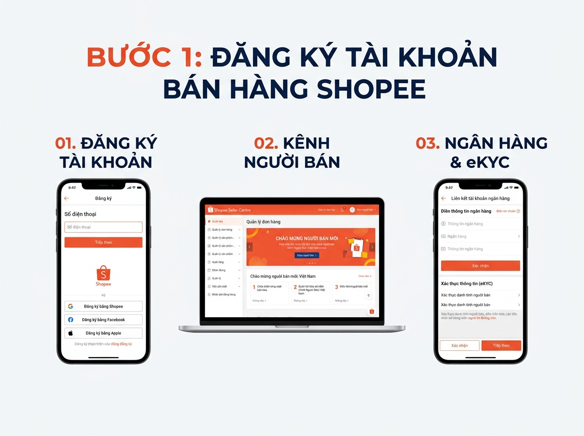 Đăng ký tài khoản bán hàng Shopee