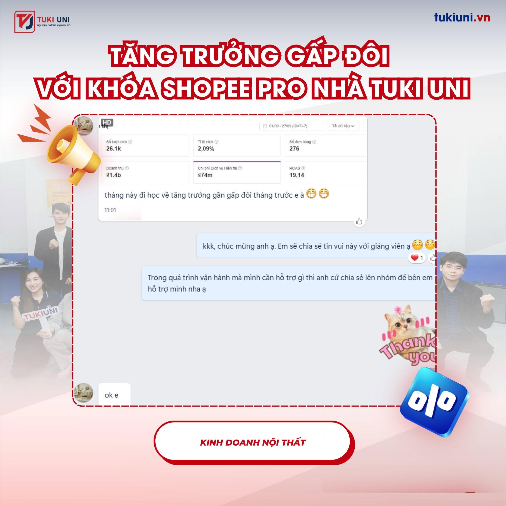 Phản hồi học viên sau khi tham gia khóa học Shopee Pro của Tuki Uni 4