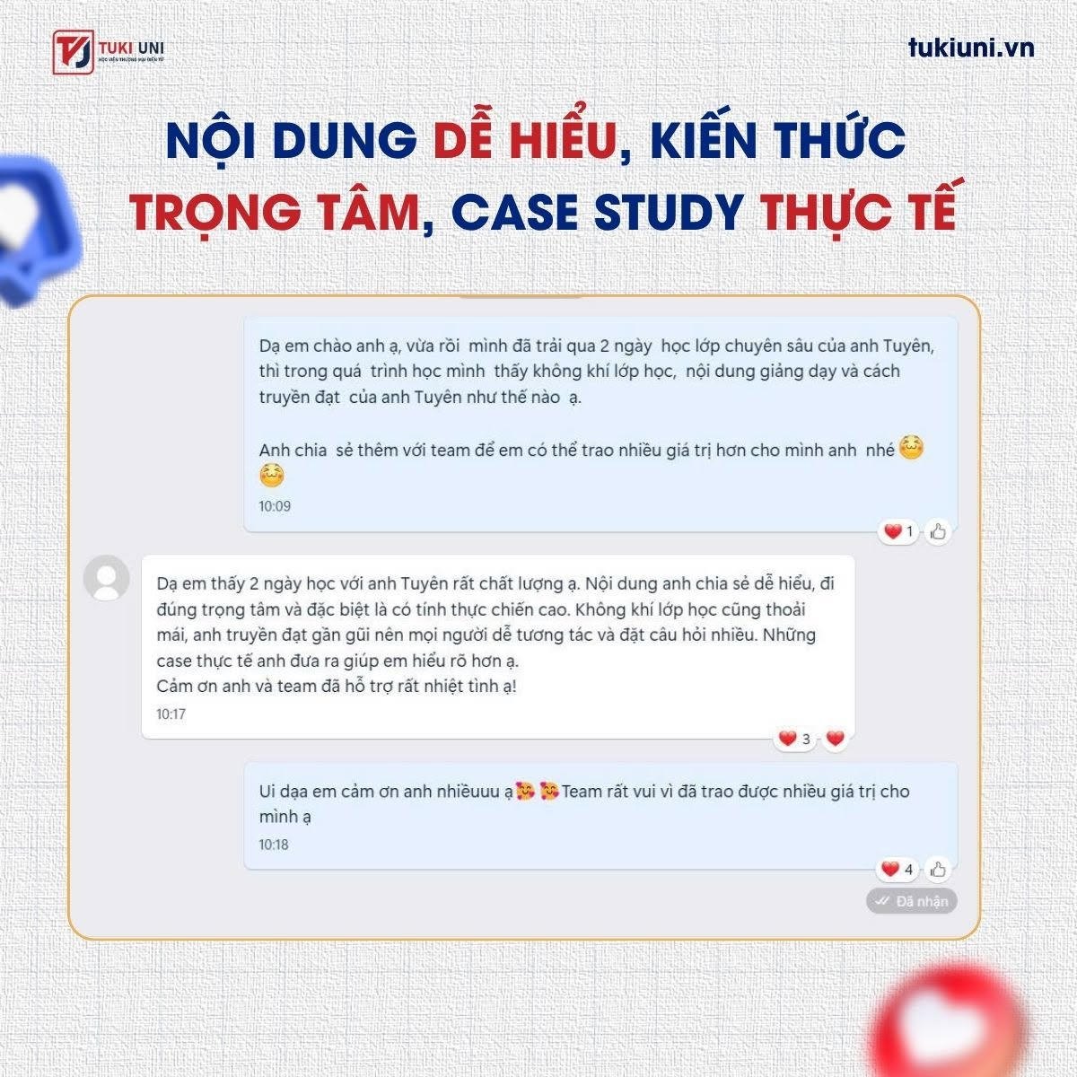 Phản hồi khóa học Shopee Chuyên sâu Tuki Uni 10