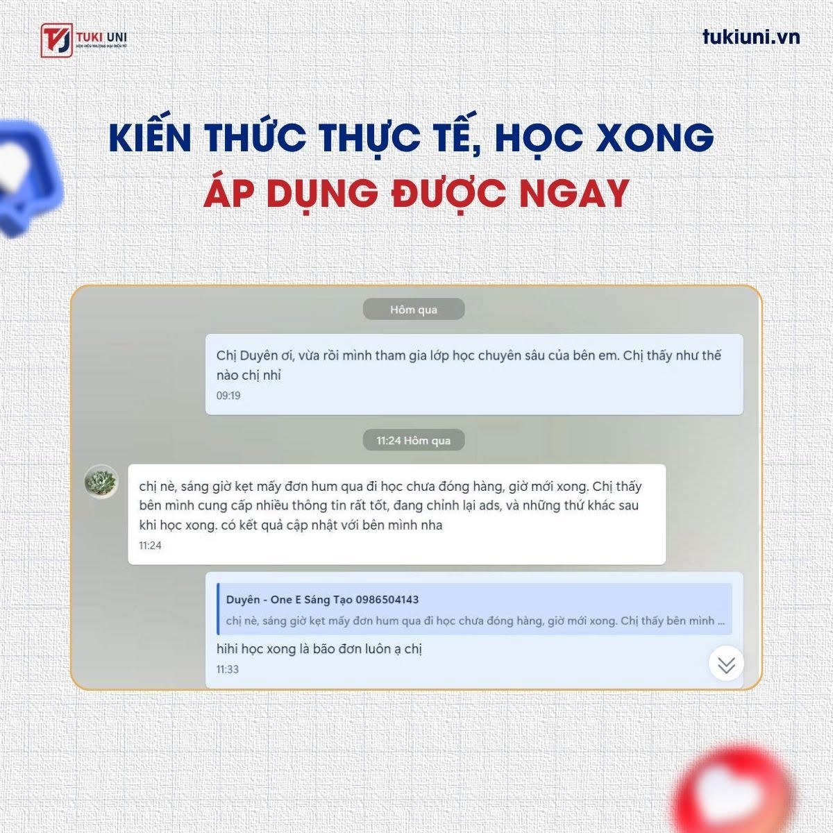 Phản hồi khóa học Shopee Chuyên sâu Tuki Uni 9